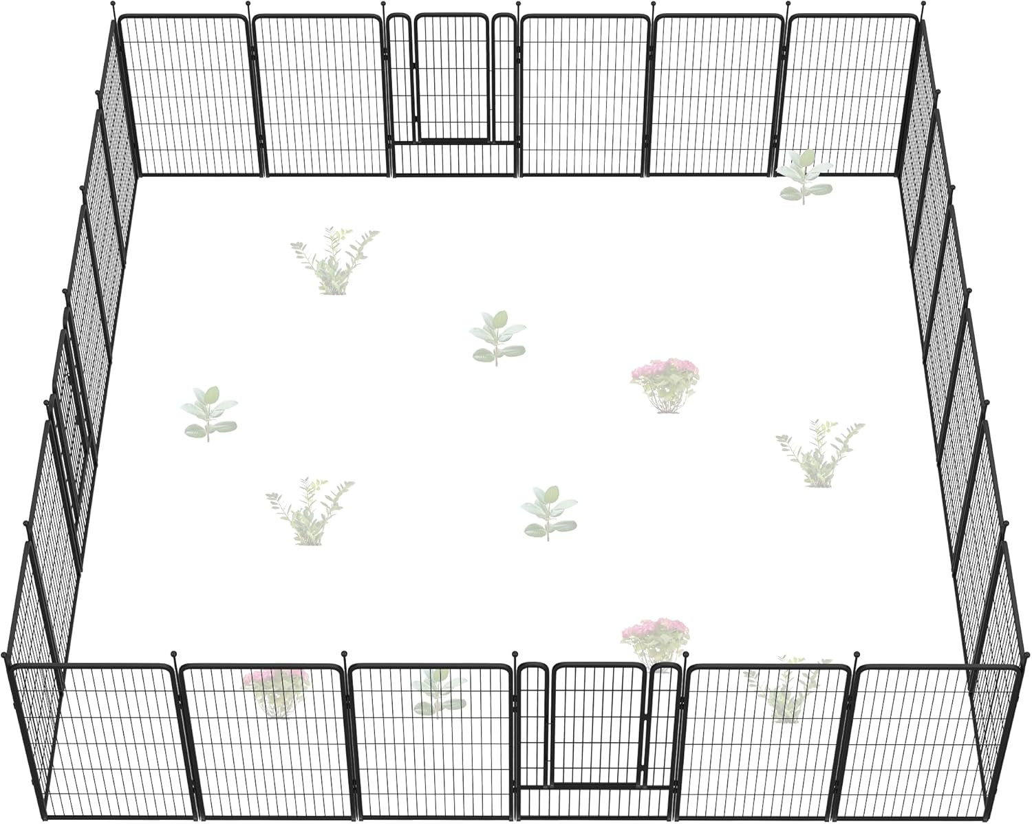 FXW Garden Fence 45in x 53.5ft Heavy Duty Metal Dog Barrier