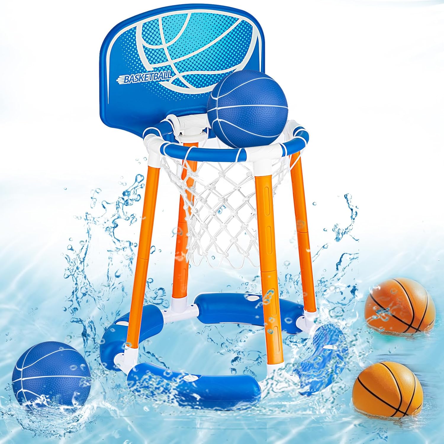 Floating Pool Basketball Hoop Set for Kids and Adults Fun
