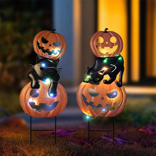 HONGLAND Halloween Decorations Outdoor Solar Yard Stakes Set