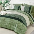 Green King Size Comforter Set Striped Bed in a Bag - Soft Microfiber