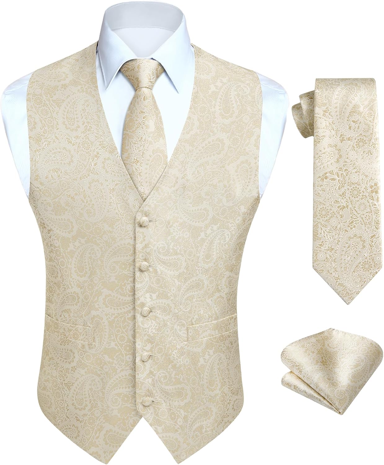 HISDERN V3-01 Men's 3PCS Formal Vest Set for Weddings and Parties