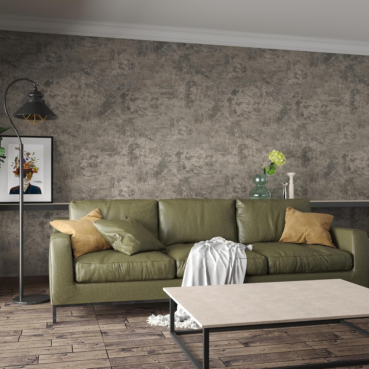 Large Size 31in1181in Extra Wide Concrete Wallpaper for Walls