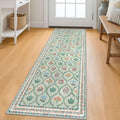 KILOCOCO 2x6 Runner Rug Moroccan Floral-Green - Soft Washable Runner