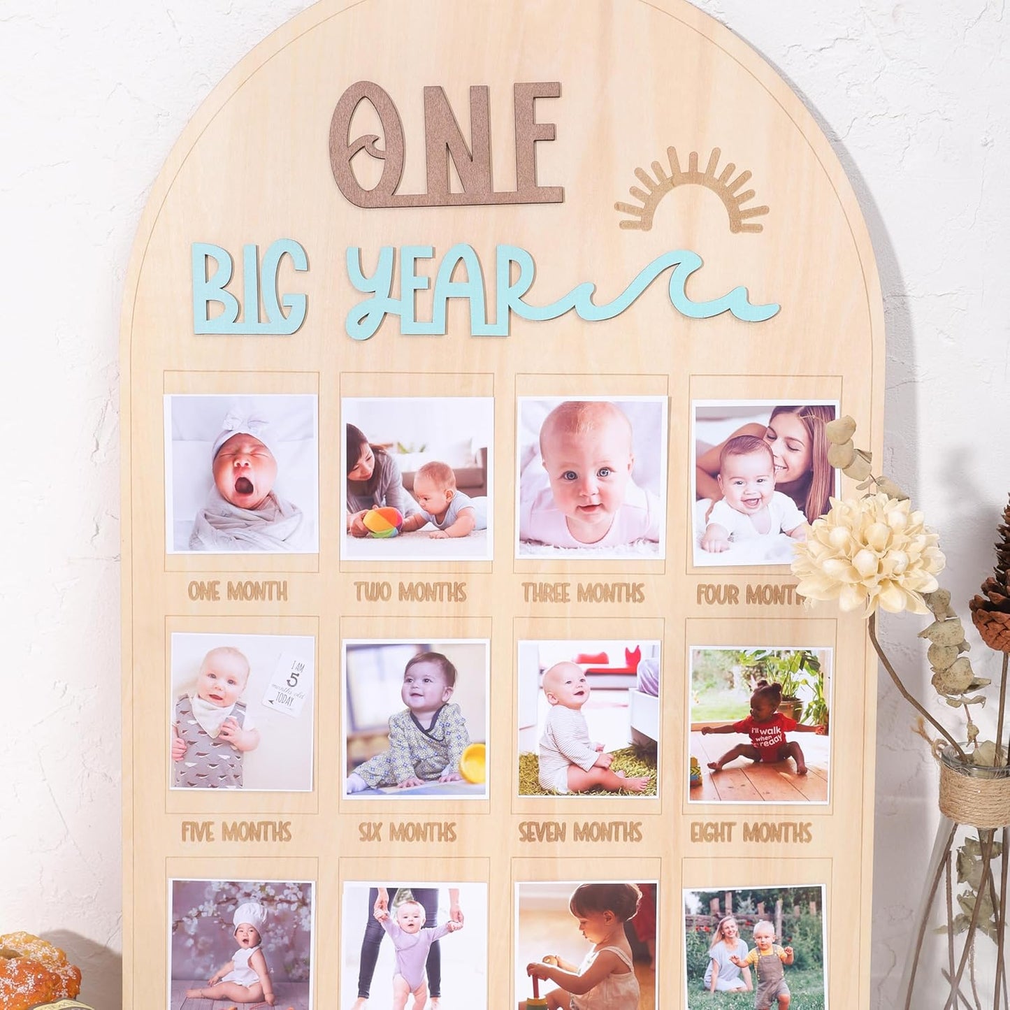 The Big One Surf One Year Old Photo Board for Milestones