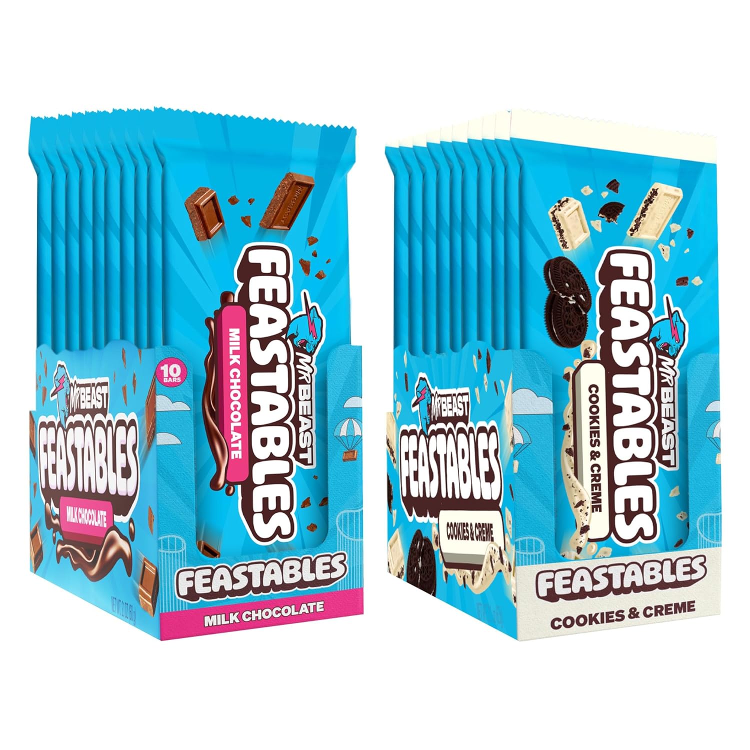 Feastables Milk & Cookies Pack - King Size Chocolate Bars