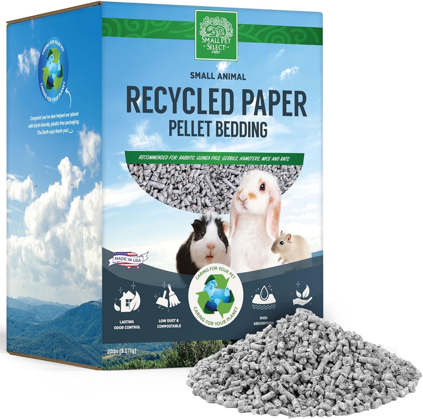 Small Pet Select Recycled Paper Pellet Bedding for Small Animals