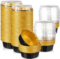 100 Pack Disposable Ramekins with Lids 8 oz Creme Brulee Ramekin