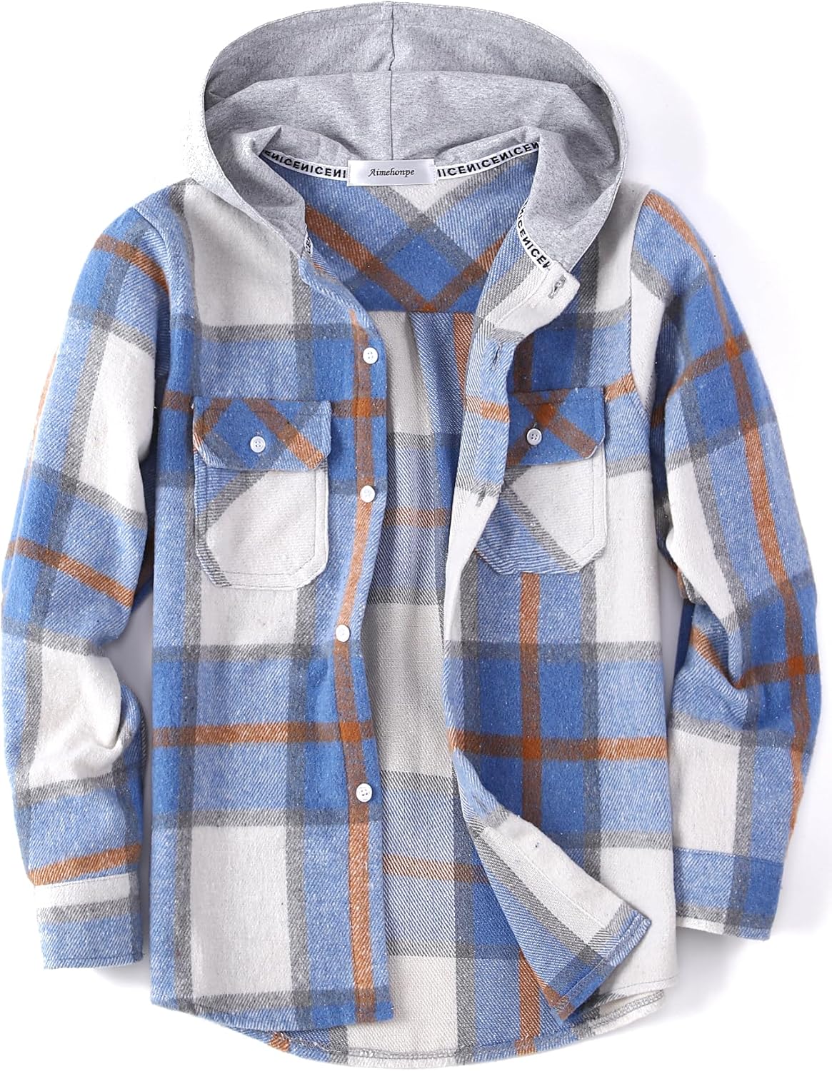 Boys Girls Casual Flannel Plaid Hoodies for Fall Fashion