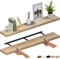 Ballucci 60 in Floating Wall Shelves Set of 2 - Oak Floating Display