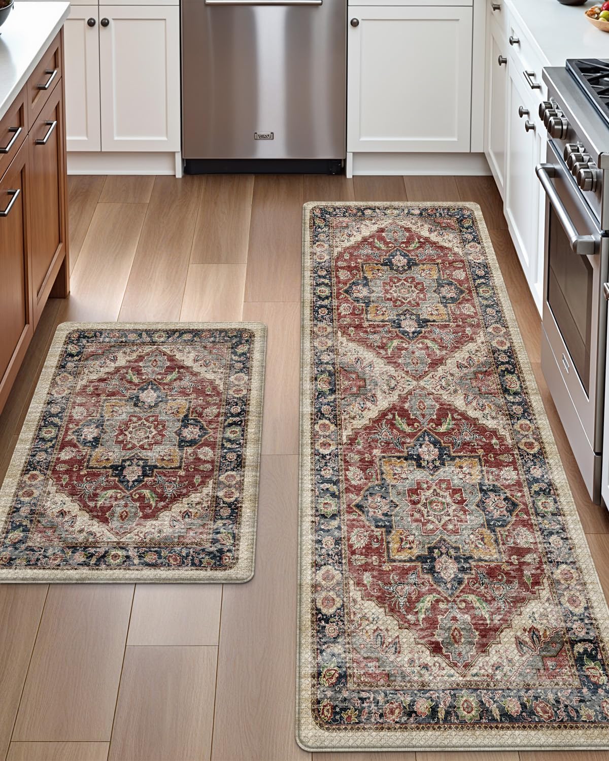 DEXI Kitchen Floor Mats Anti Fatigue Cushioned Comfort Set of 2
