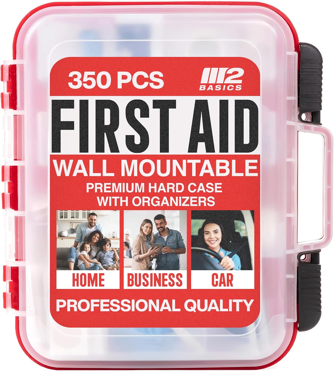 M2 BASICS Professional 350-Piece First Aid Kit for Emergencies