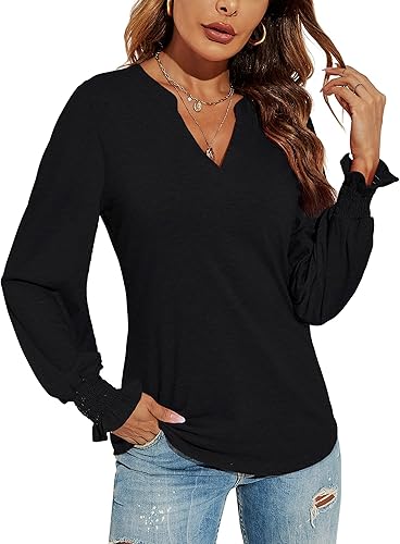 Romanstii Women's Casual V-Neck T-Shirts for Everyday Wear