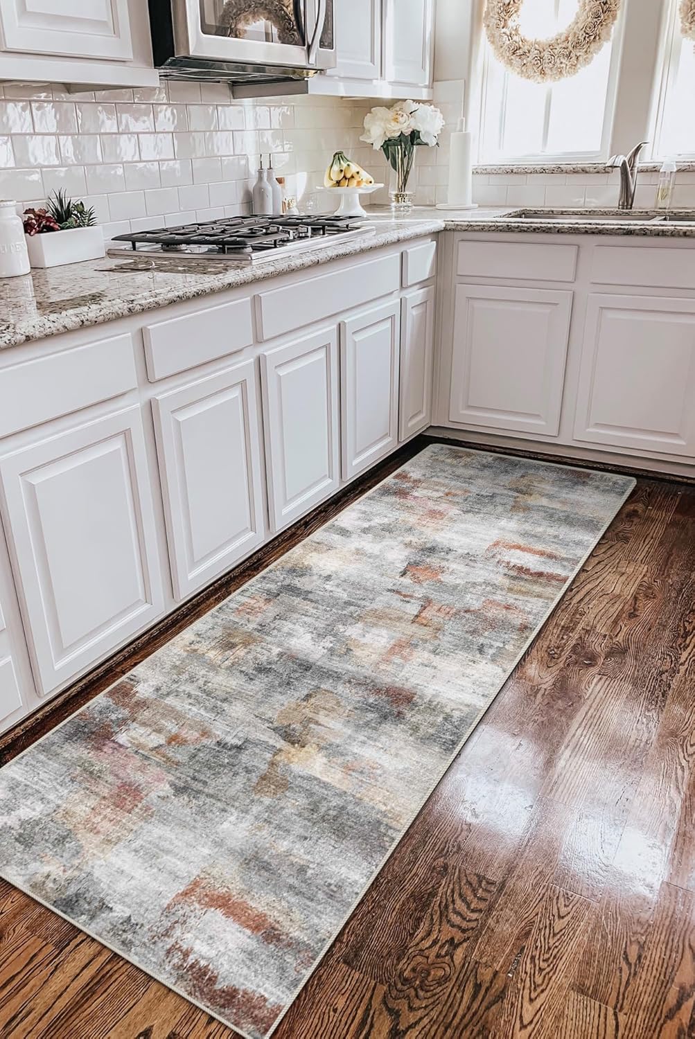 Vivorug Grey Runner Rug 2x10 - Machine Washable Non-Slip Design