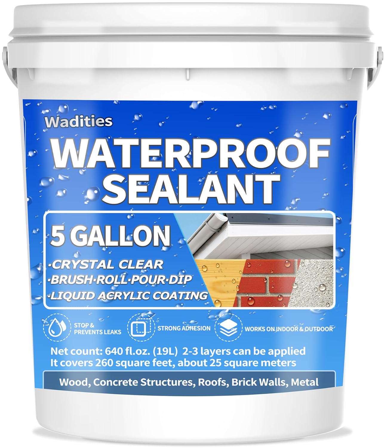Liquid Waterproof Sealant Clear for Indoor and Outdoor Use