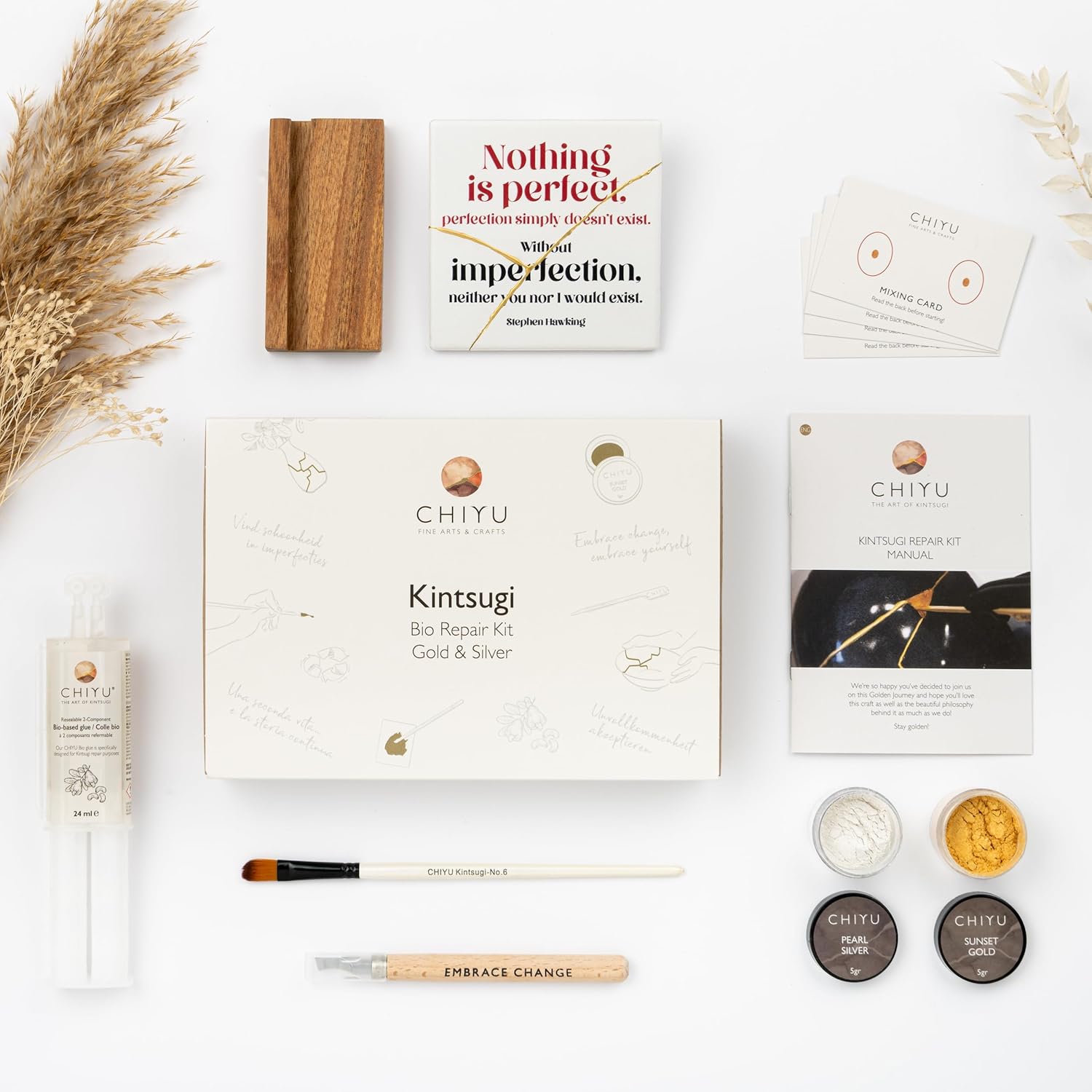 CHIYU Bio Kintsugi Repair Kit: Durable Gold & Silver Adhesive
