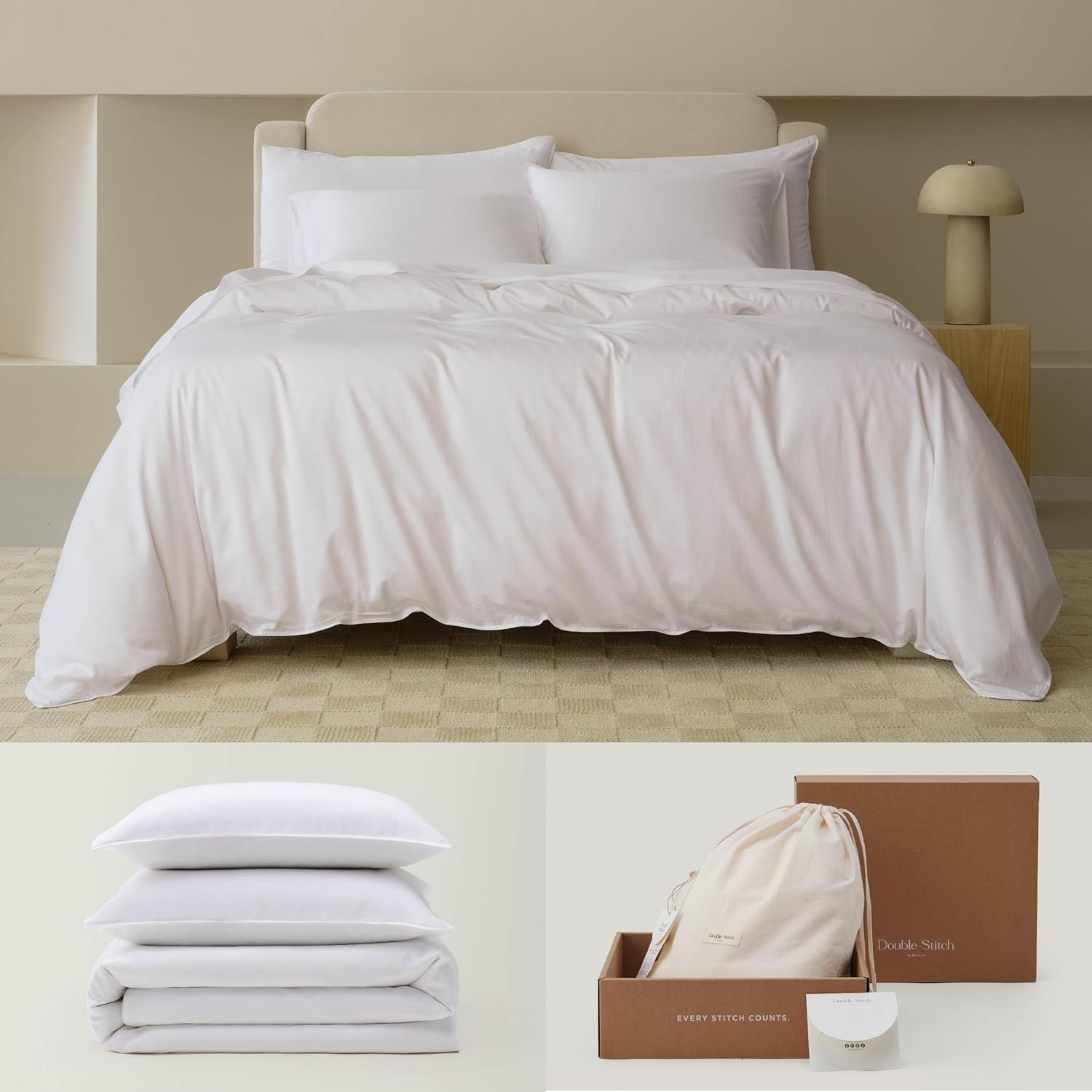 Double Stitch Cotton Tencel Duvet Cover for King Size Comfort