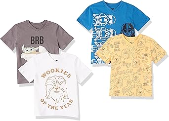 Marvel and Star Wars Boys' Short-Sleeve V-Neck T-Shirts Pack
