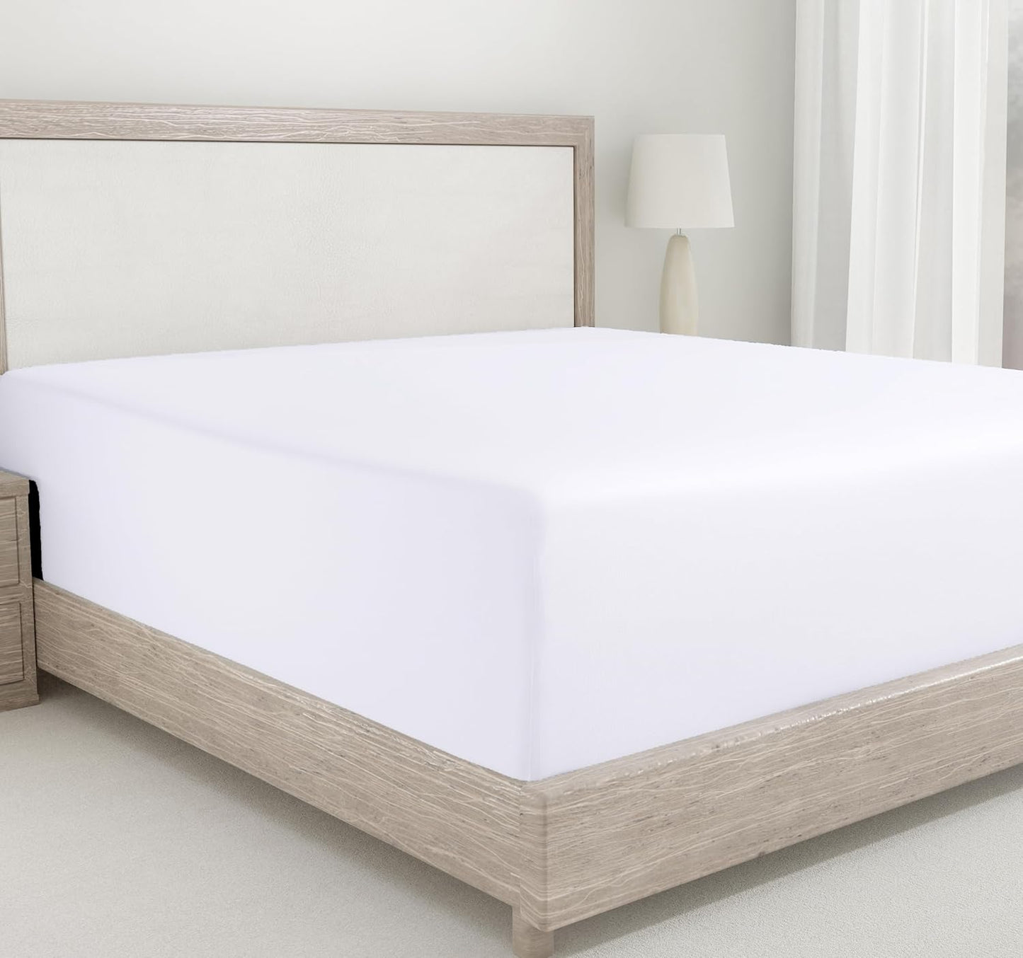California Design Den King Size Fitted Sheet White for Comfort