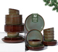 32 Piece Double Bowl Dinnerware Set with Pasta Bowls - Sage Green
