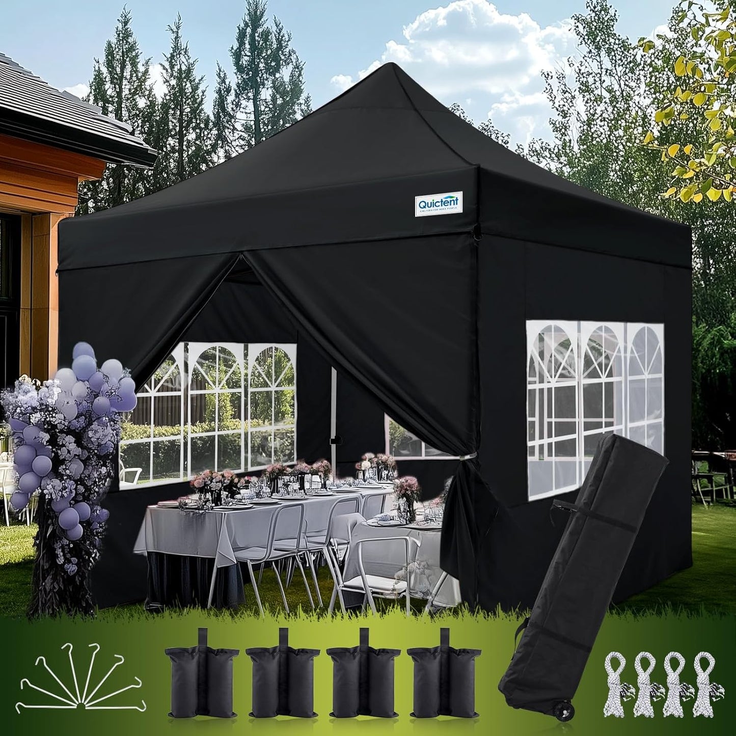Quictent 10x10 Heavy Duty Pop Up Canopy Tent for Events