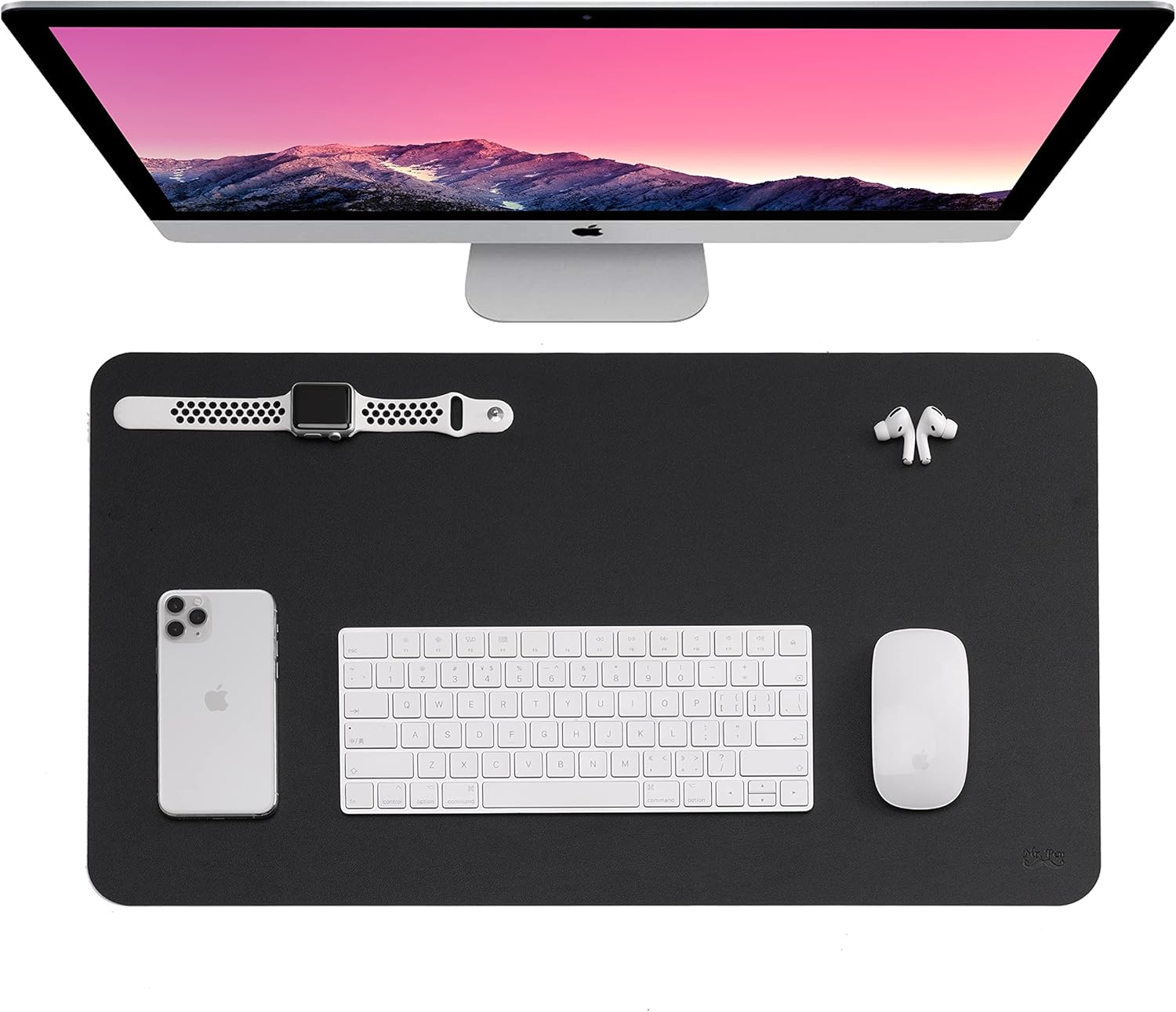 Mr. Pen Dual-Sided Desk Pad, 23.6 x 13.7, Black - Water-Resistant & Non-Slip
