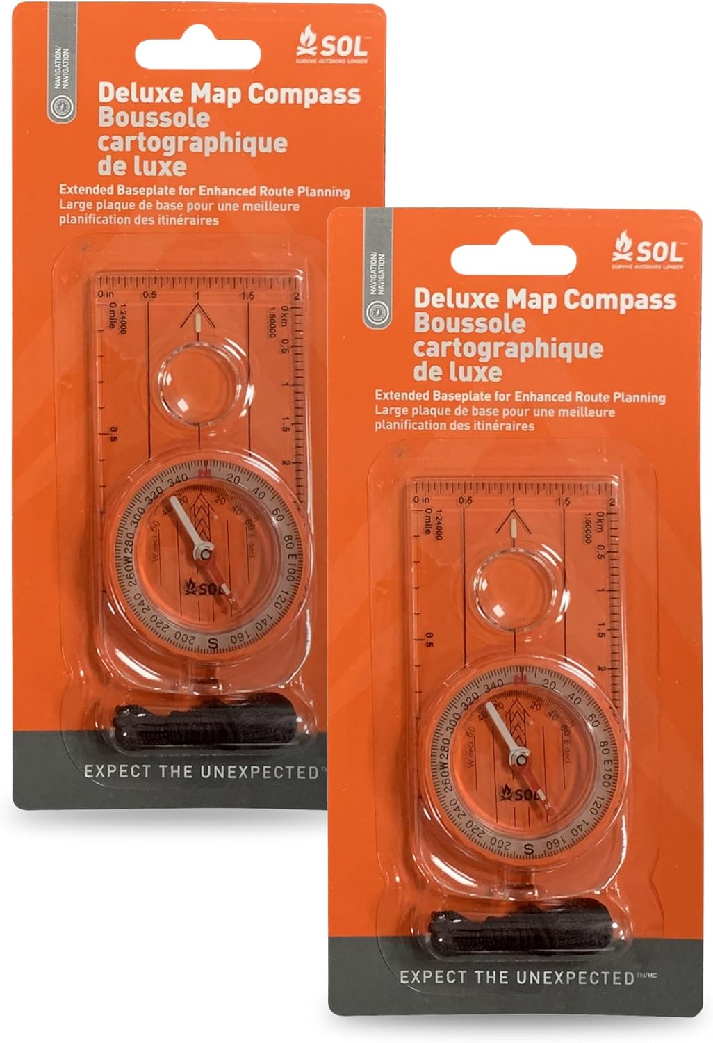 Survive Outdoors Longer: Premium Map Compass Duo
