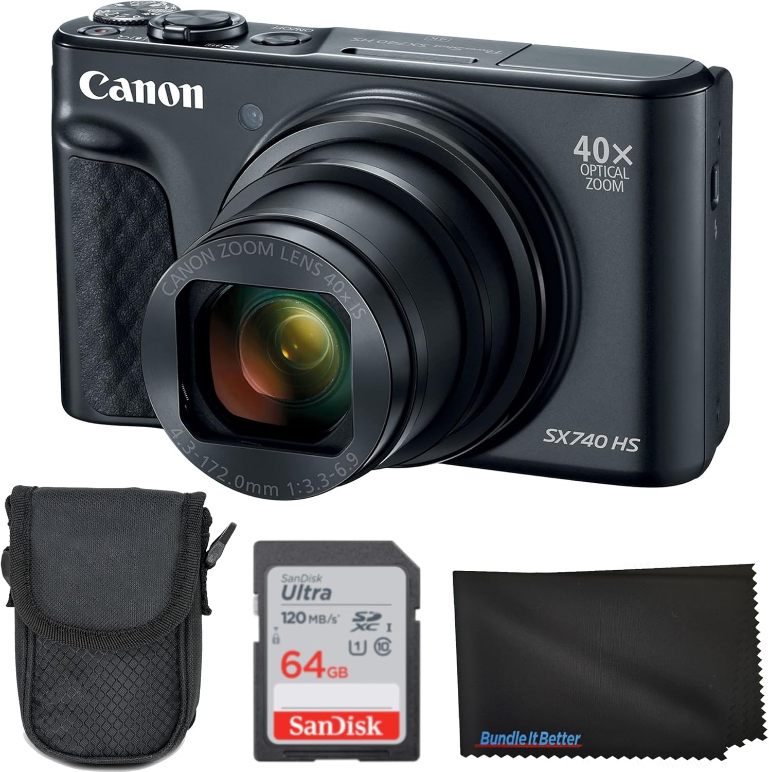 Canon PowerShot SX740 HS Digital Camera Bundle with 64GB Card
