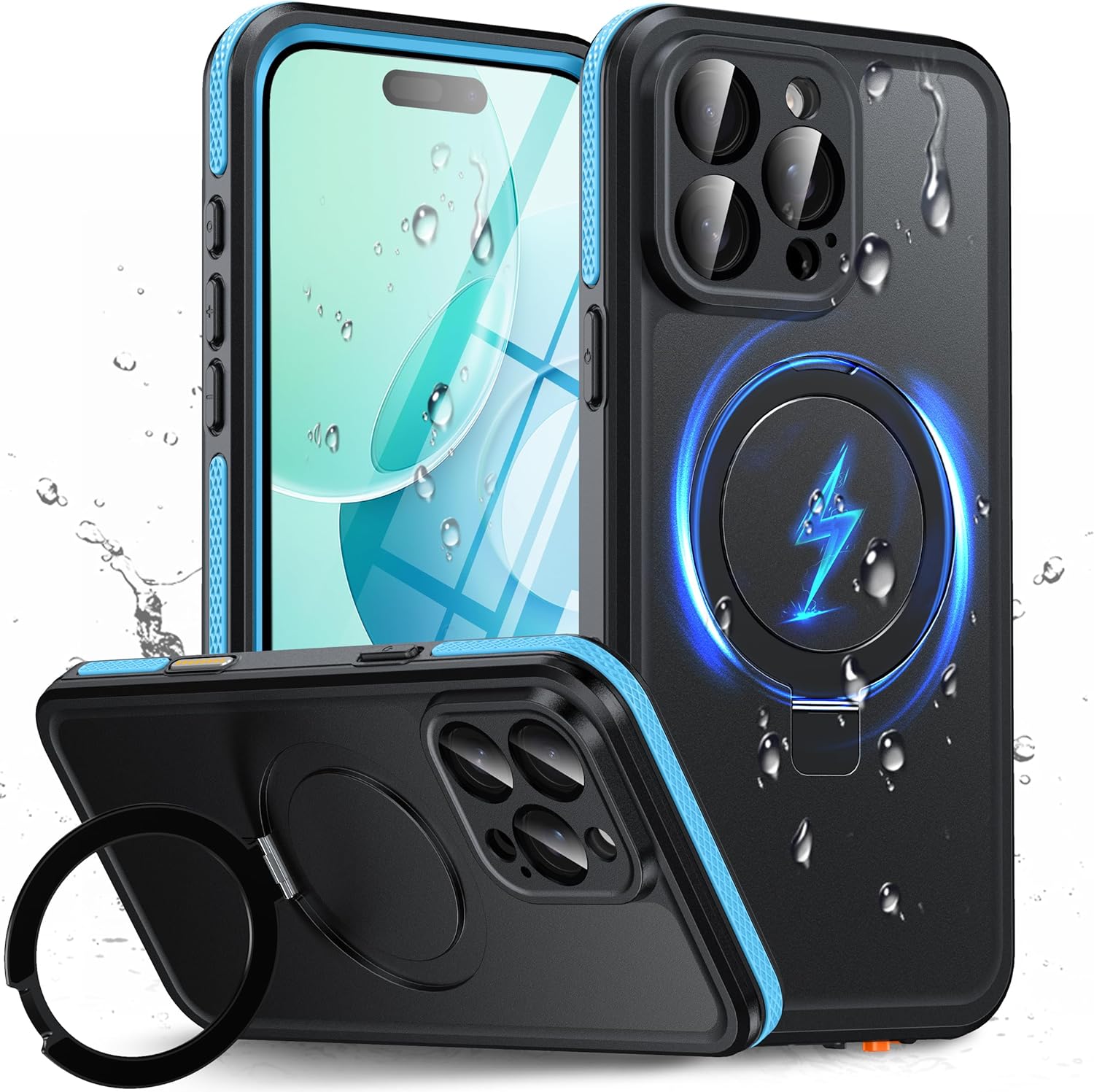 Oterkin Magnetic Waterproof Case for iPhone 15 Pro - Rugged IP68