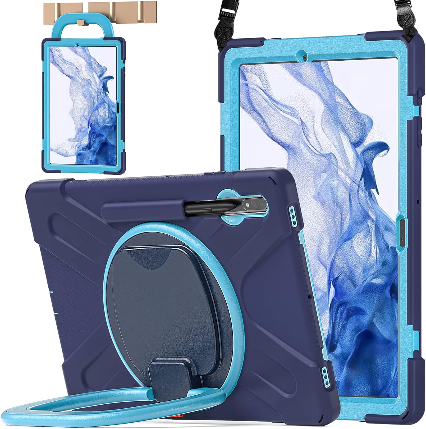 BATYUE Case for Galaxy Tab S10 Plus 12.4ft with Strap