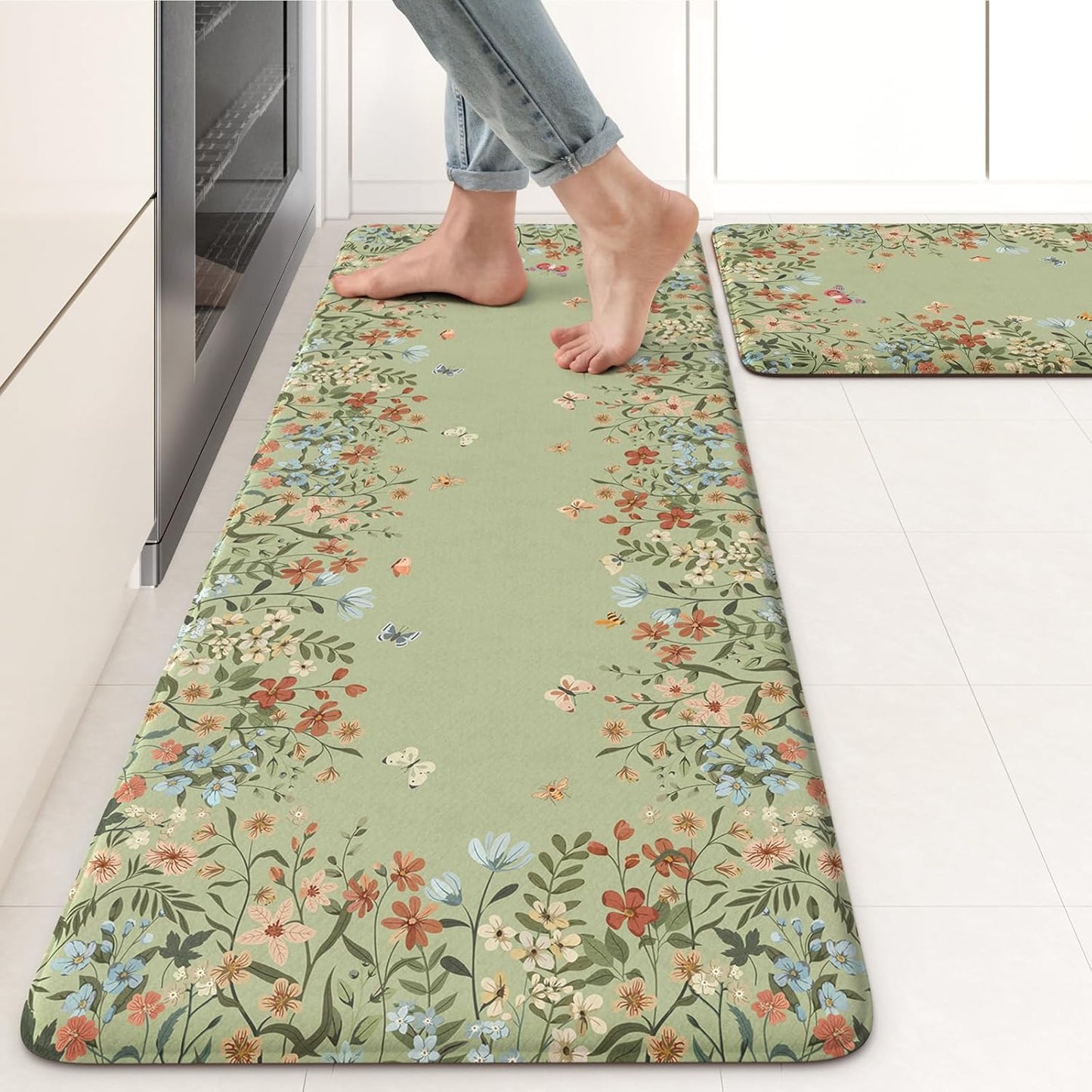 KIMODE Anti Fatigue Kitchen Mat Set for Comfort and Style