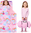 Toddler Sleeping Bag Nap Mat 55in x 30in - Removable Pillow & Minky