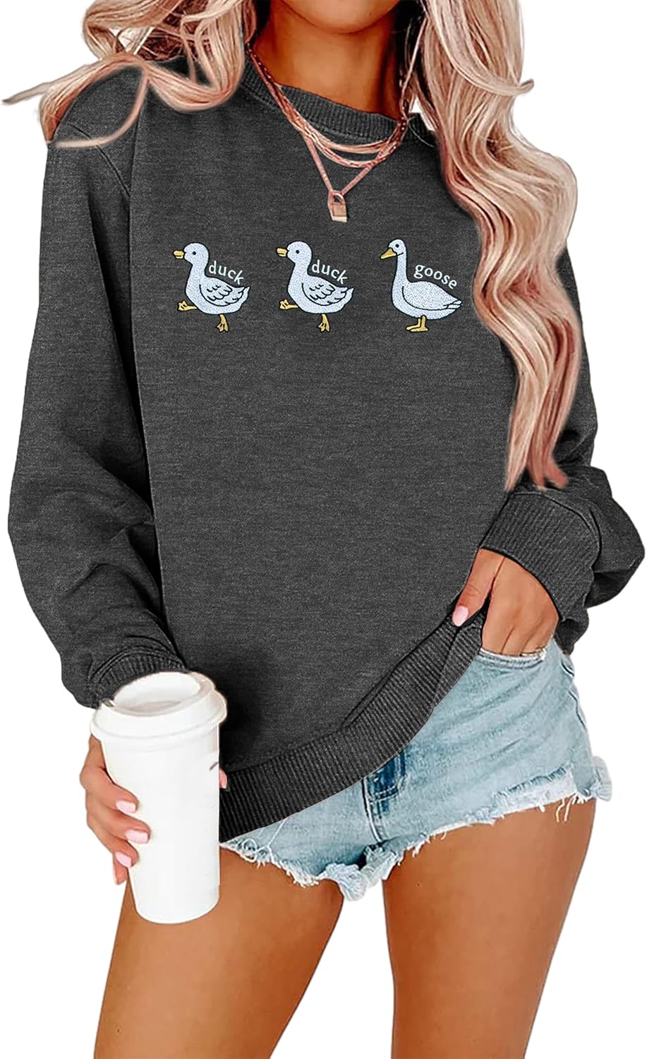 Silly Gang Duck Goose Graphic Top by QLIPIN