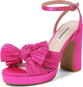 VIMISAOI Womens Bow Knot Platform Heels Open Toe Sandals - Comfortable