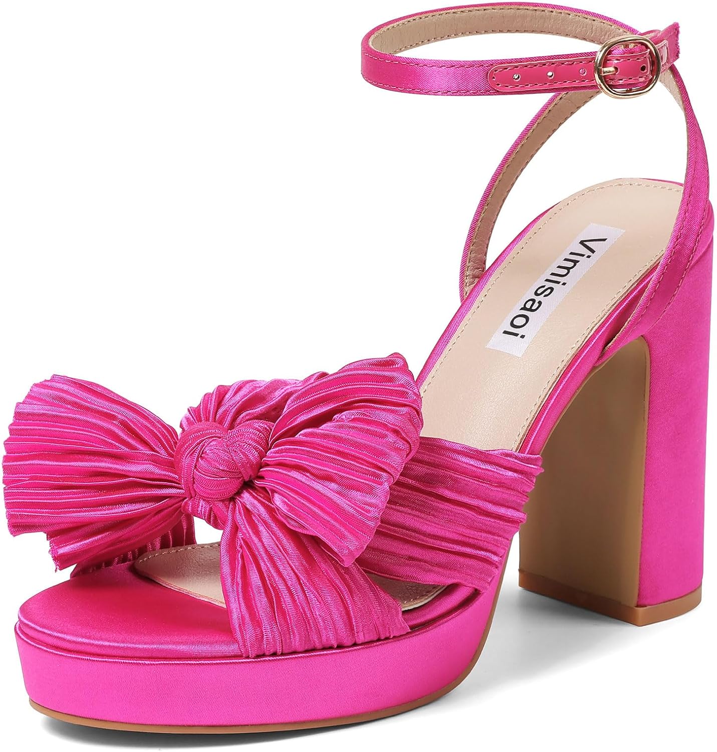 VIMISAOI Women's Bow Knot Platform Heels for Wedding Parties