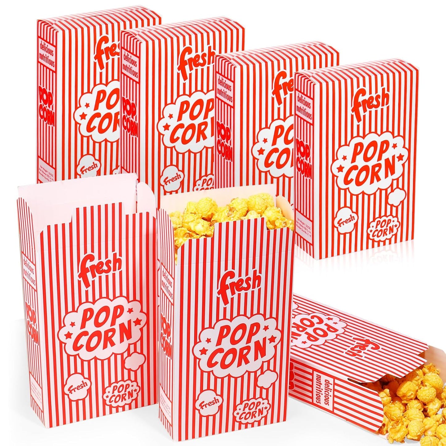 Dualshine 200 Pack Popcorn Boxes for Movie Nights and Parties