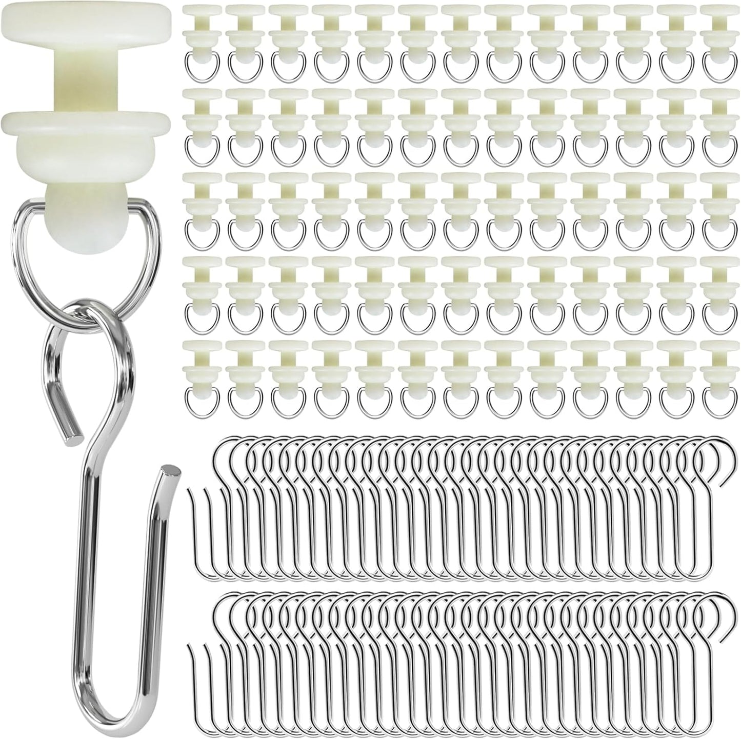 GYOSUGANG Shower Curtain Hooks Set x160: Smooth Glide & Easy Installation