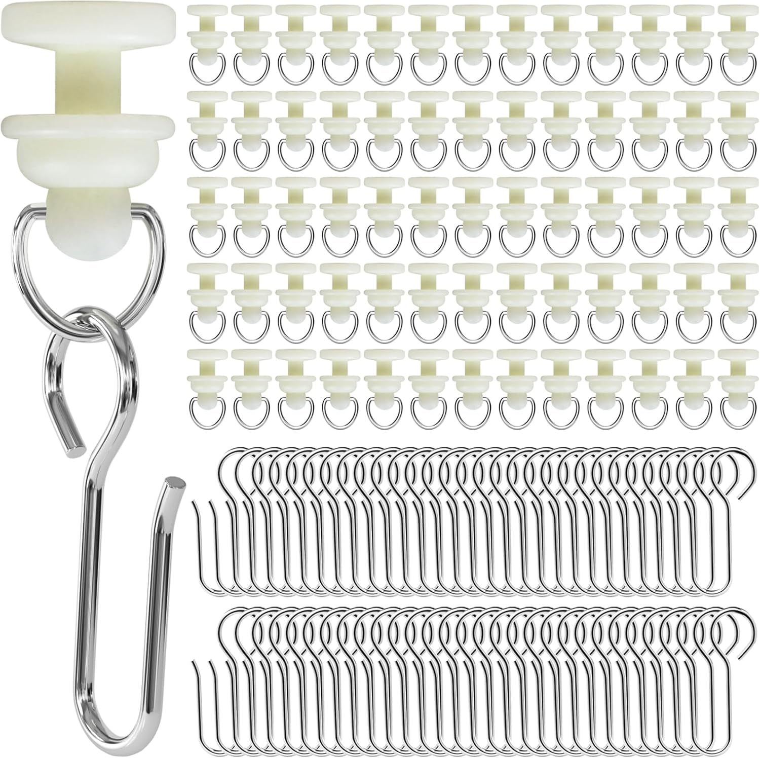 GYOSUGANG Shower Curtain Hooks Set x160: Smooth Glide & Easy Installation