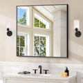 Black Bathroom Mirror for Wall 30x30 in Rectangle Mirror - Modern