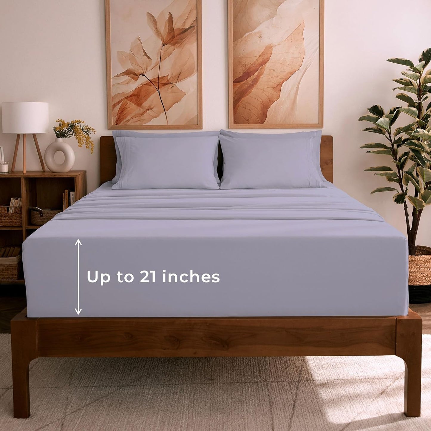 Mellanni King Sheet Set - 6-Piece Ultra Soft Cooling Sheets
