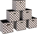 Fabric Storage Bins 6 Piece Set - Compact Checkerboard Organization