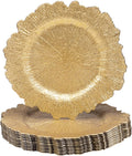 Set of 12 Gold Reef Charger Plates for Stunning Table Decor