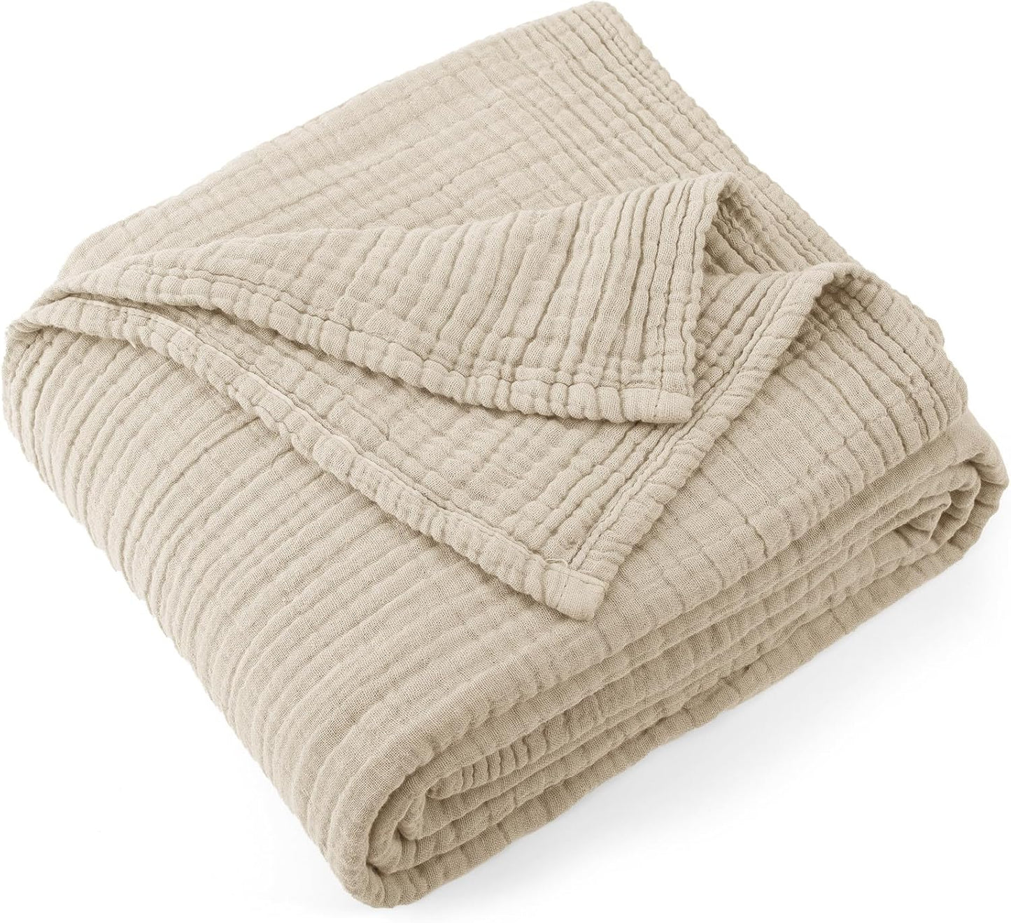 Carriediosa 100% Cotton Muslin Throw Blanket for All Seasons