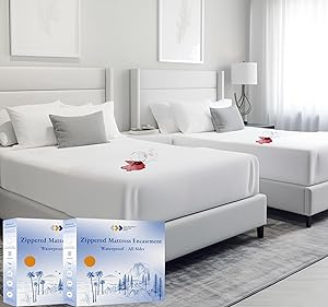 Waterproof Twin Mattress Encasement - 2-Pack Premium Covers