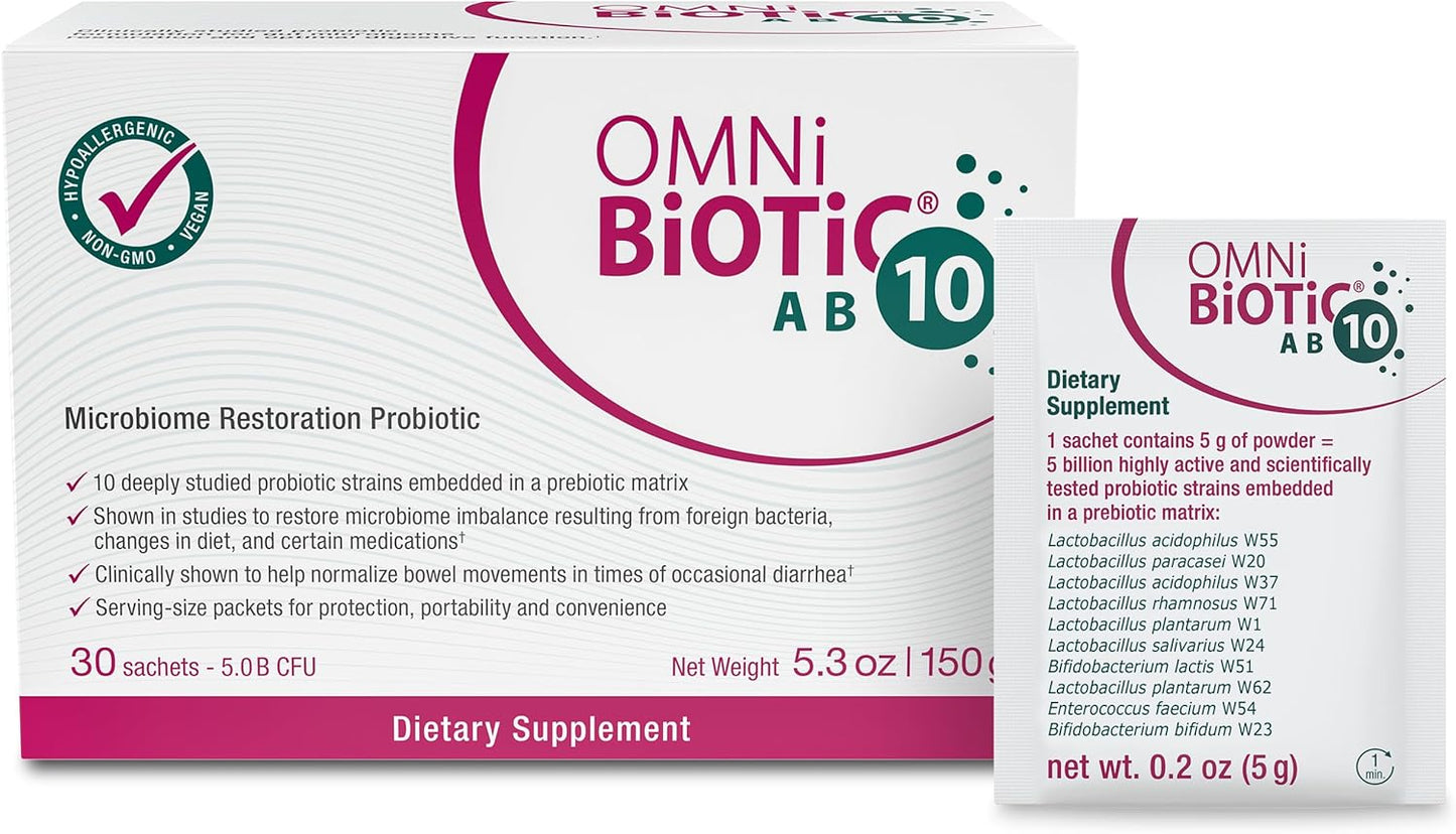 OMNi BiOTiC AB 10 Probiotic for Gut Flora & Digestion Support