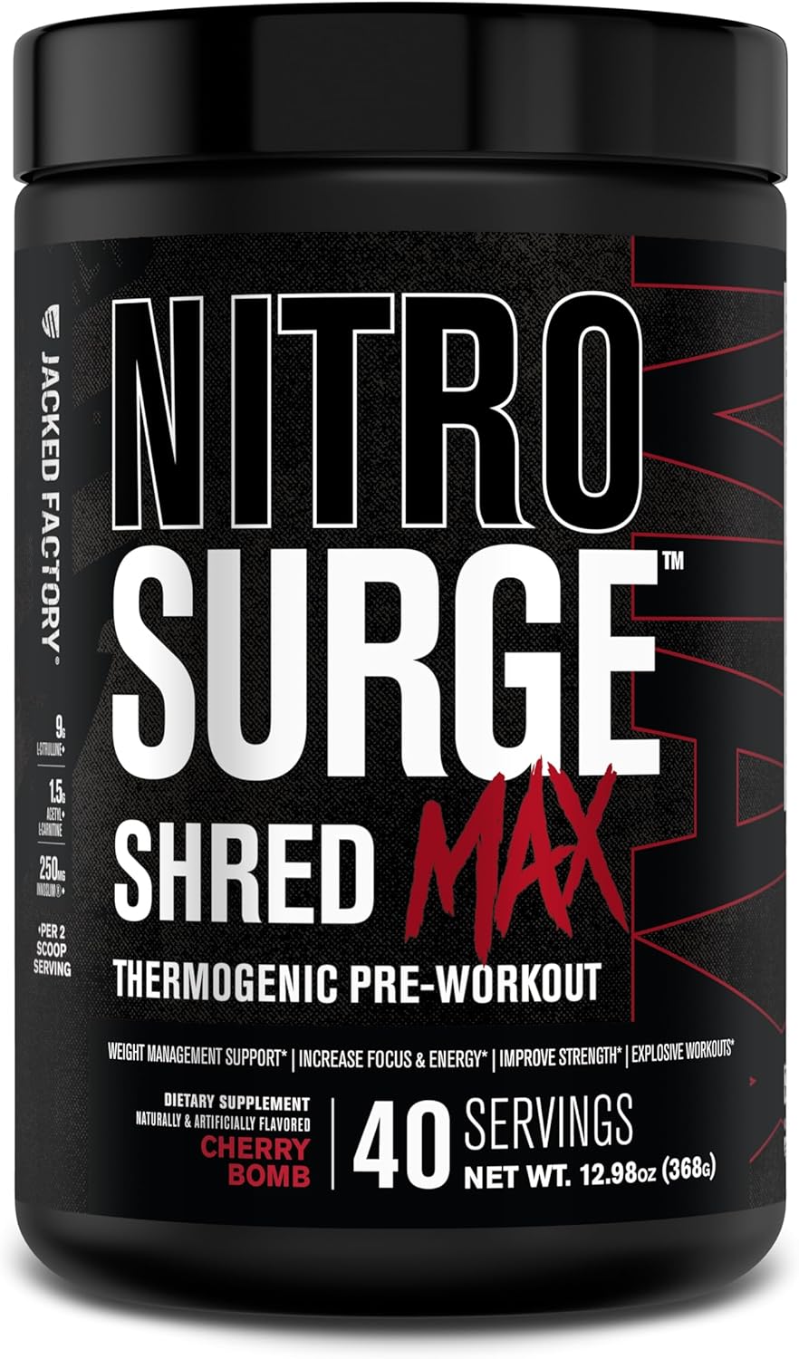 Jacked Factory Nitrosurge Shred Max Preworkout for Explosive Energy
