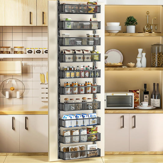 10-Tier Over The Door Pantry Organizer for Kitchen and More