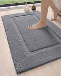 Bathroom Rug 43x24 Grey Plush Bath Mat - Soft, Quick Dry