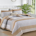 Brown Boho Quilt Queen Size - Lightweight All Season Quilt Set
