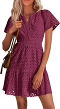 PRETTYGARDEN Womens Summer Short Dress V Neck A Line - Flattering Fit