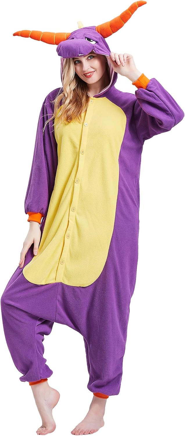 Adult Onesie Pajamas - Unisex Halloween Animal Costume Sleepwear